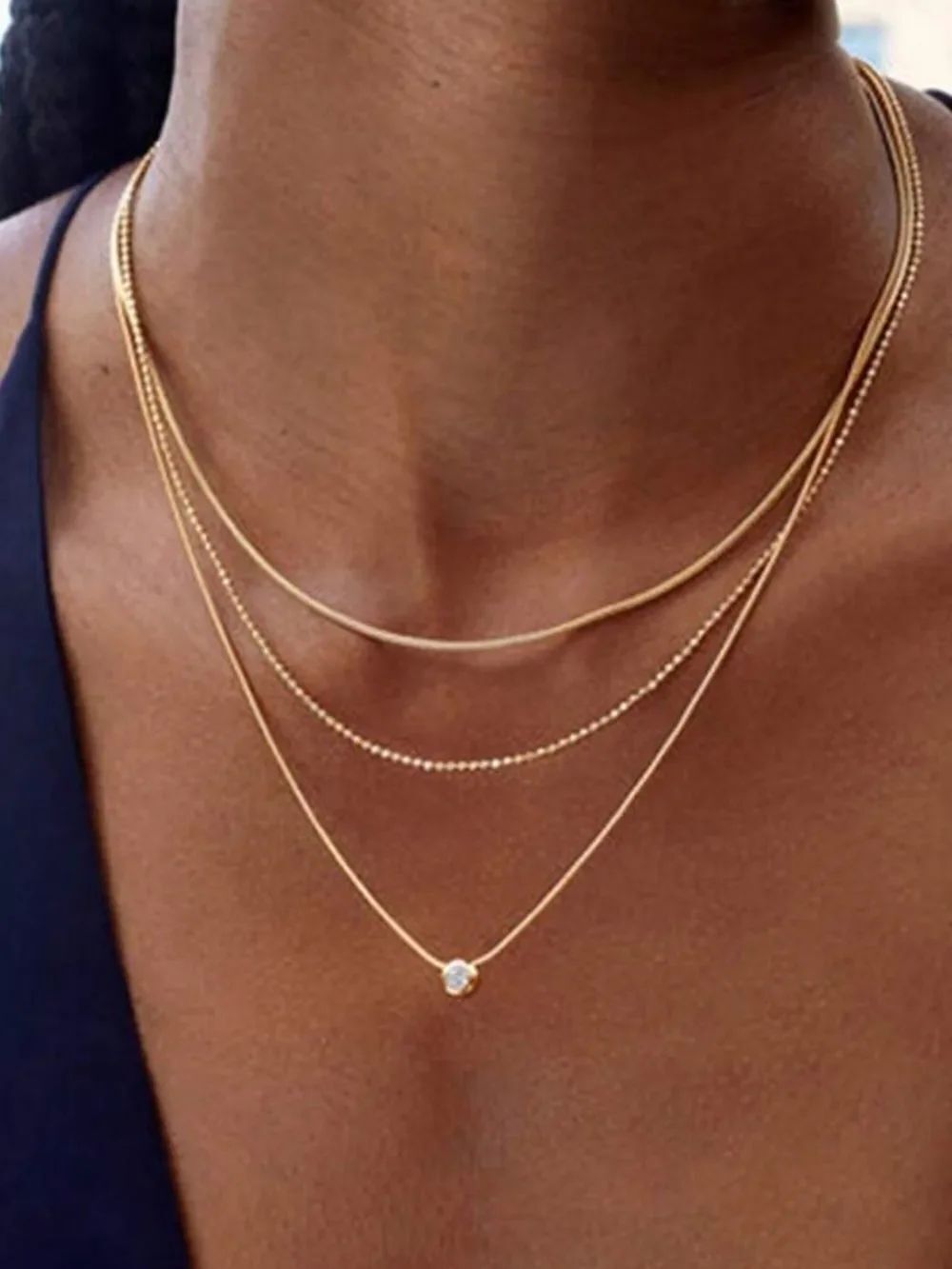 Gold Layered Necklace Set R549